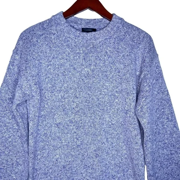 J. CREW NEW Puff Sleeve Crew Neck Sweater Size Medium in Lilac Ivory - Picture 5 of 15